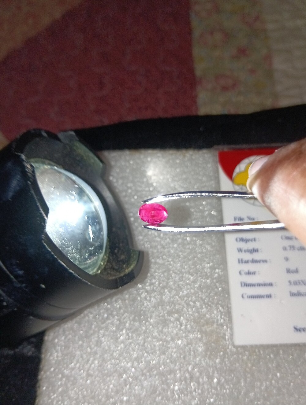 Lab Certified Natural Heat Only .75ct Oval Red Ruby